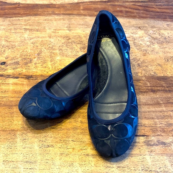 Coach Shoes Coach Aria Navy Blue Suede Flats Poshmark